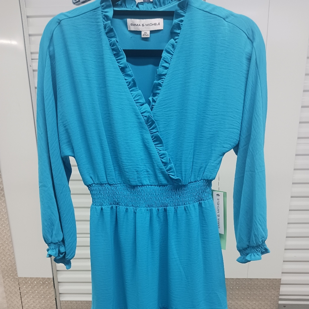 Emma & Michele Womens Dress Petite Small Tiered Ruffles